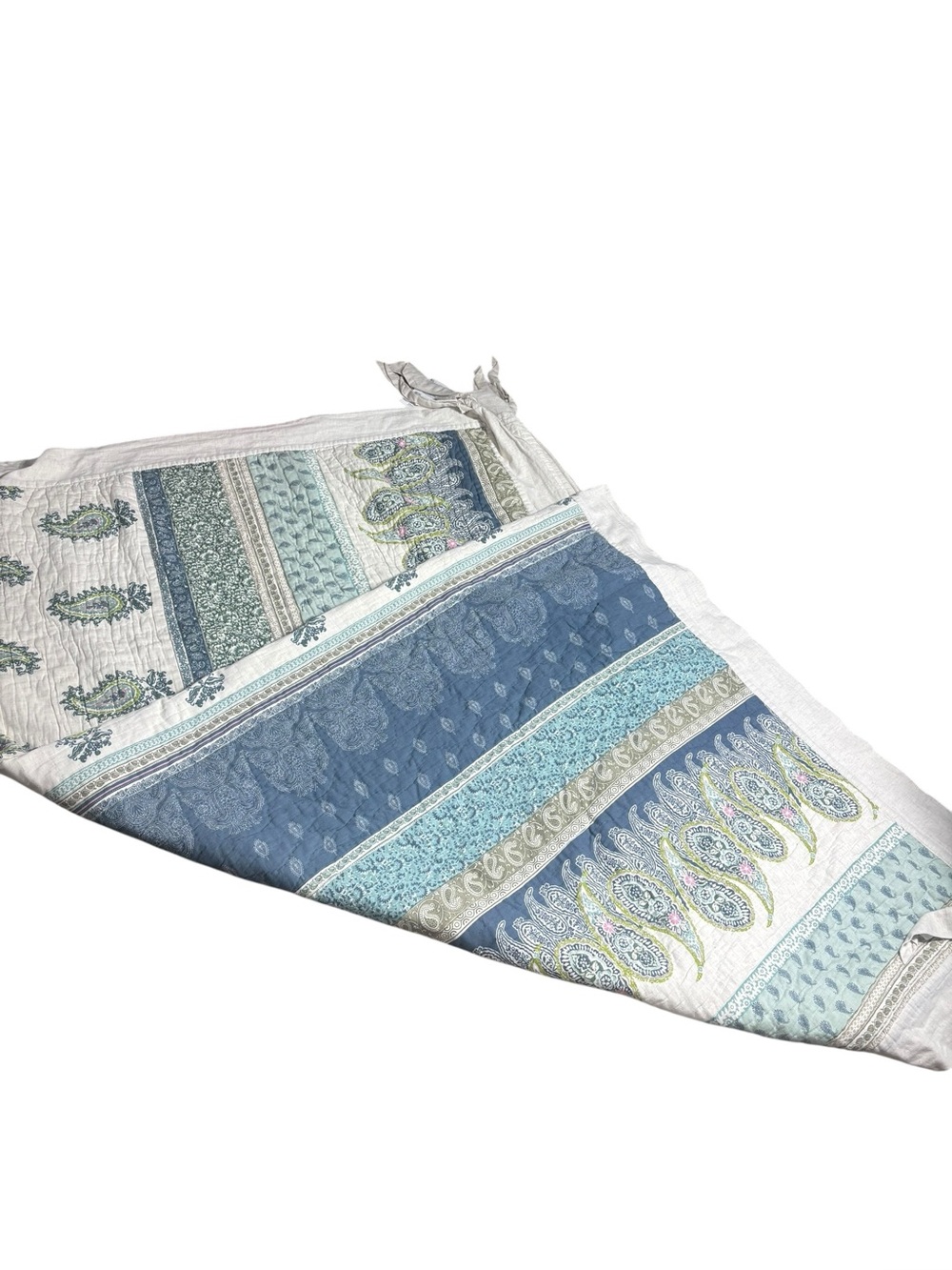 Soft surroundings twin size‎ lightweight quilt linen blend boho paisley